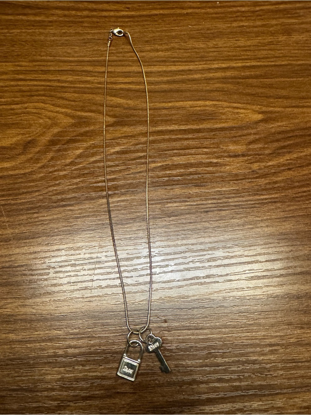 ✨ Vtg Christian Dior Padlock & Key Snake Chain Necklace John Galliano Y2K ✨